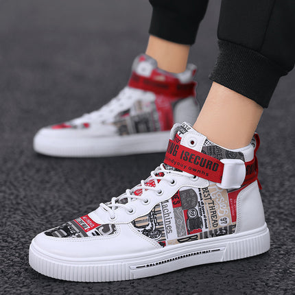 Spring Men’s Trendy Color Block High Top Sneakers