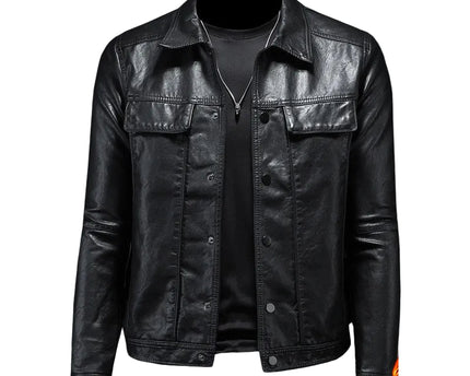 Veste en cuir noir premium pour hommes Night Rider