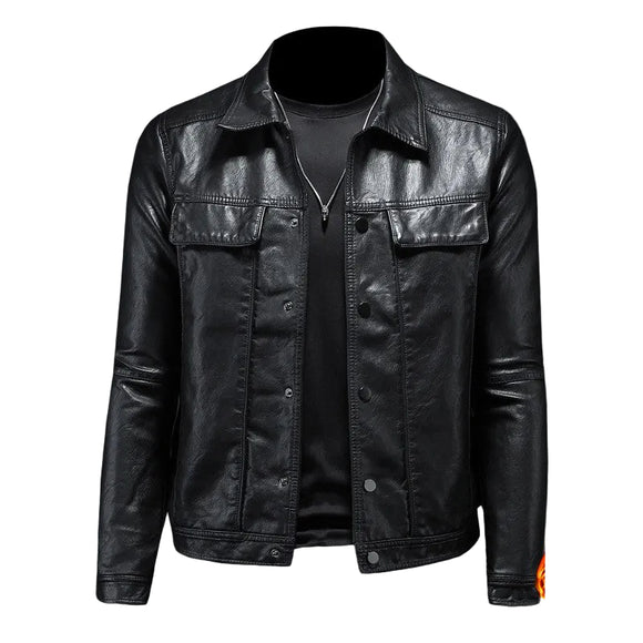 Giacca in pelle nera premium da uomo Night Rider