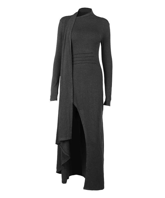 Grozavu's Long-Sleeved Sexy Slit Dress Style
