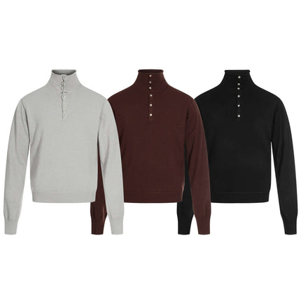 Suéter de punto de calle de cuello alto – Corte holgado