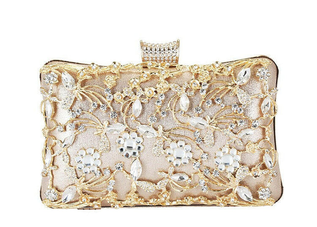 Bolso de cena con incrustaciones de diamantes de Grozavu: elegante accesorio de noche