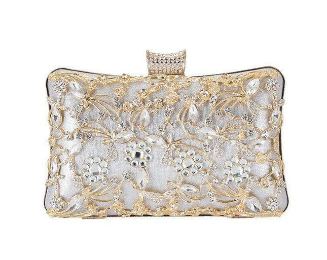 Bolso de cena con incrustaciones de diamantes de Grozavu: elegante accesorio de noche