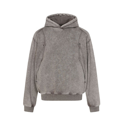 American Retro Gewaschenes Hoodie – Lockere Passform mit Umklappkragen