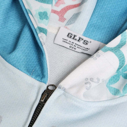 Magazine Printed Zip-Up Hoodie – Loose Fit close-up showing vibrant print and zipper detail.