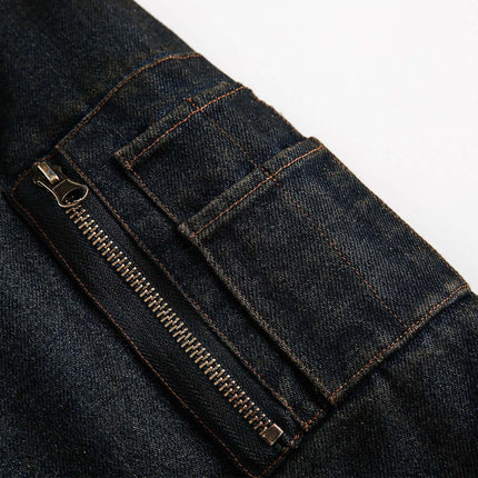 Jachetă din bumbac denim cu detalii la buzunare