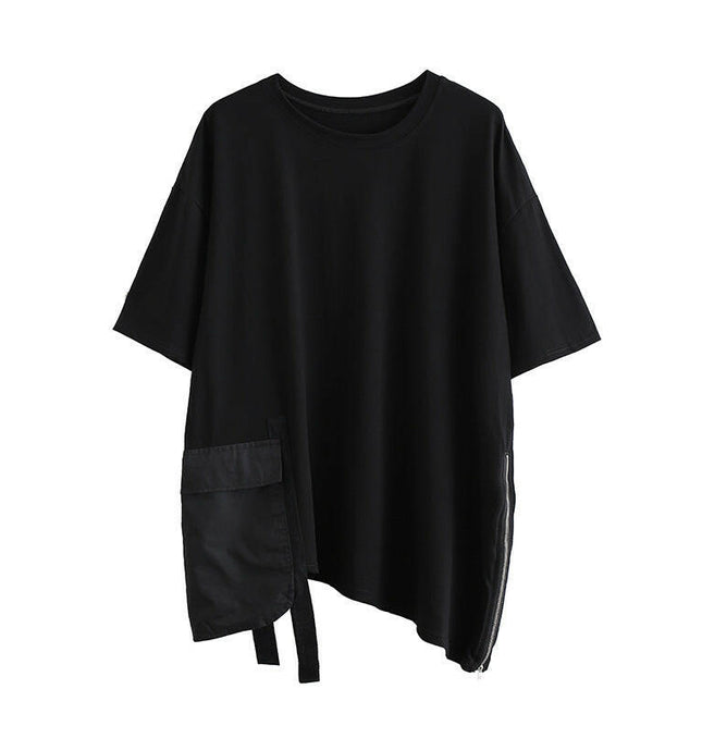 Grozavu's Street Style Big Pocket T-Shirt: Summer Loose Fit for Women at €44.99