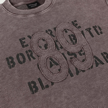 Camiseta de Algodón Lavado Waffle Retro