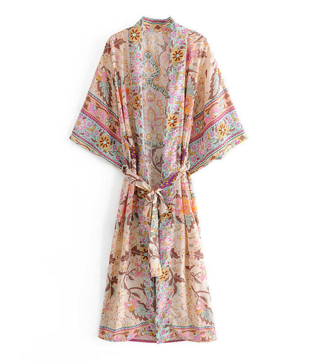 Long Boho Dress: Cotton Doll Sleeve Resort Robe!