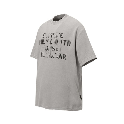 Camiseta de Algodón Lavado Waffle Retro