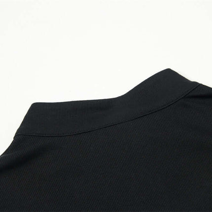 Cardigan tricotat cu guler în picioare – Croi slim