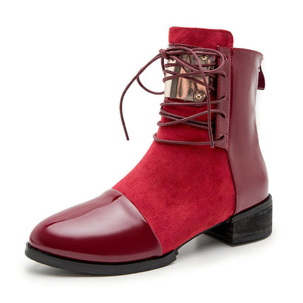 Grozavu's English Style Martin Boots: New Round Toe, Square Heel at €100.99