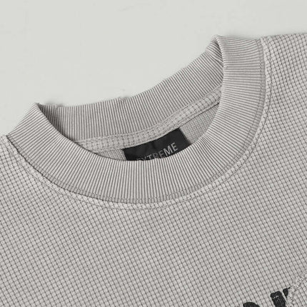 Camiseta de Algodón Lavado Waffle Retro