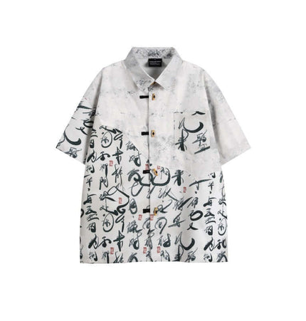 Exclusive Poetry Splicing Short Sleeve Shirts urban aesthetic - Image 6