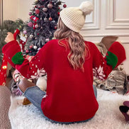 Embroidered Christmas Tree Snowflake Women's Sweater