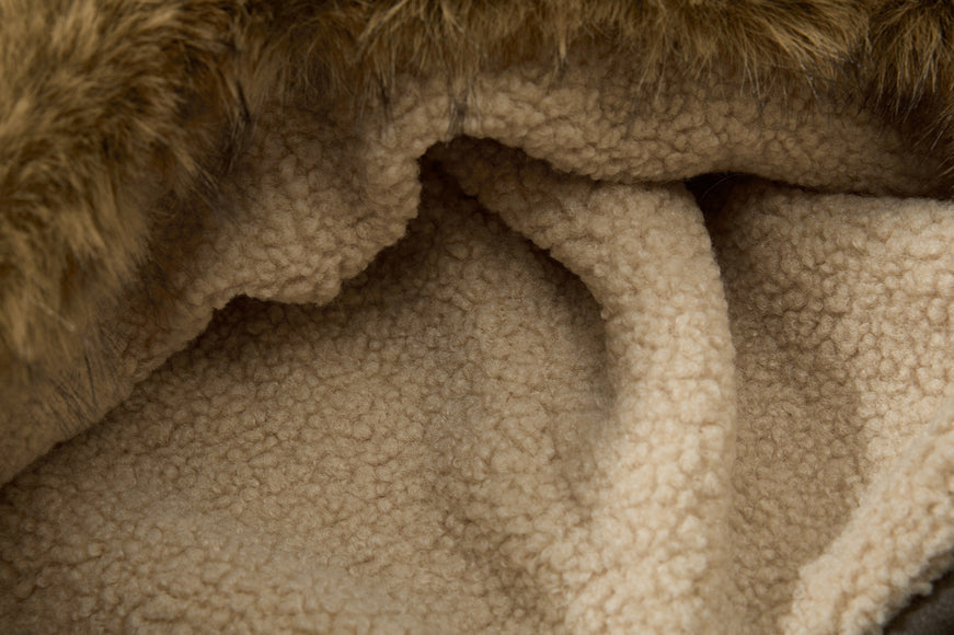 Veste en coton avec col en fourrure et veste en polaire