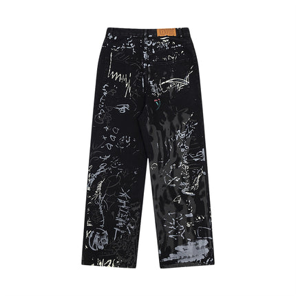 Chic Streetwear: Casual Printed High-Waist Jeans at €49.00