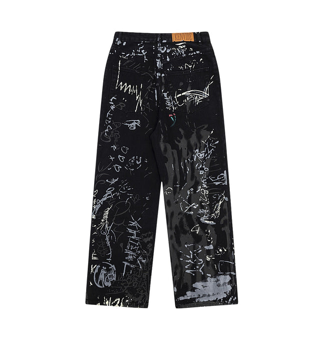 Chic Streetwear: Casual Printed High-Waist Jeans at €49.00