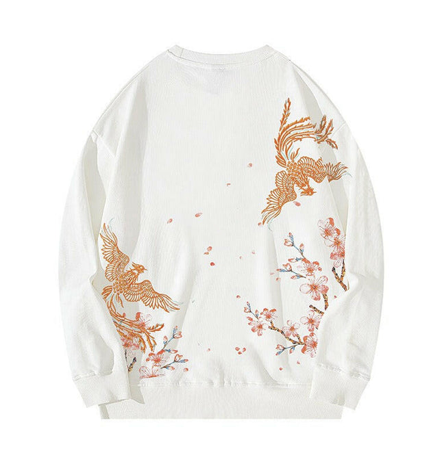 Grozavu's Phoenix Embroidery Sweatshirt: Trendy Loose Fit for Men at €44.99