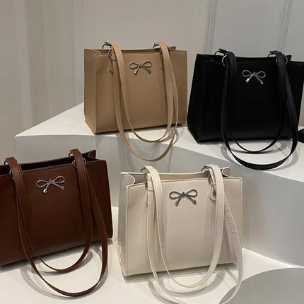 Bow PU Leather Shoulder Bag