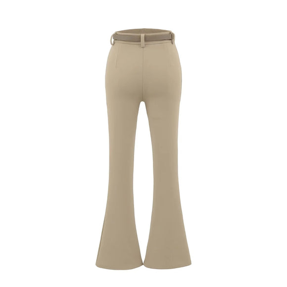 Micro flared pants with waistband