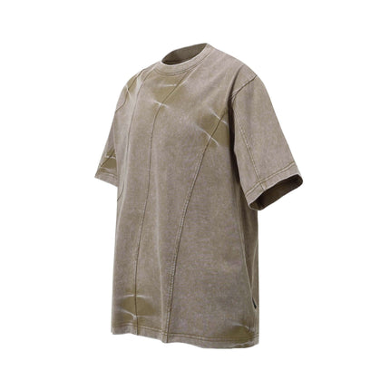 Retro Tie-Dye Spliced T-Shirt – Loose Fit with relaxed style and premium cotton fabric in earthy tones.