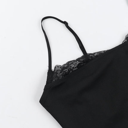 Patchwork-Spitzen-Camisole-Top – Schmale Passform