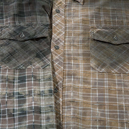 Camisa de Cuadros Radiantes Desgastada – Corte Suelto