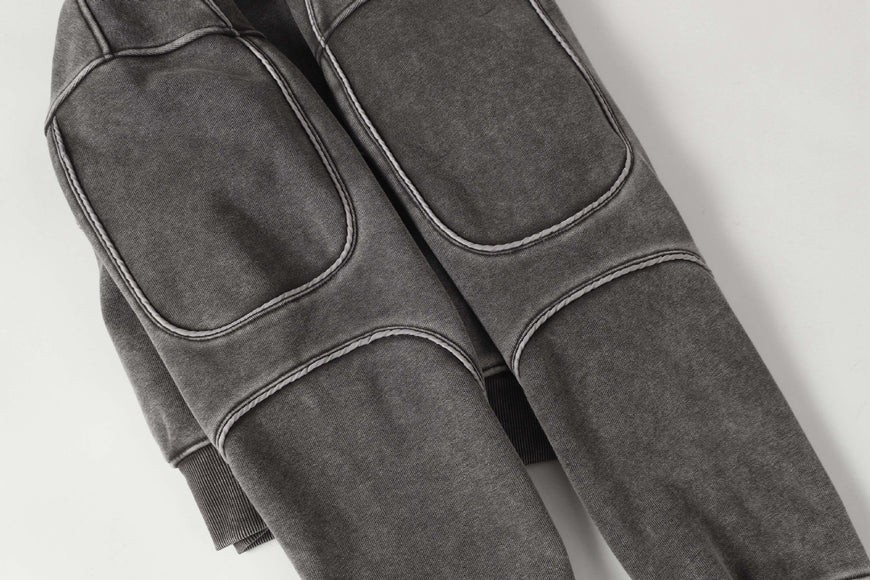 Hoodie à patchwork en toile usée rétro