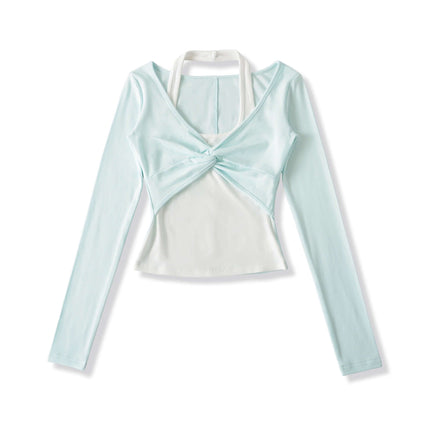 Hängender Hals Langarmoberteil