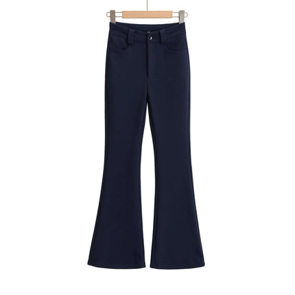 High Elastic Micro Flare Casual Pants
