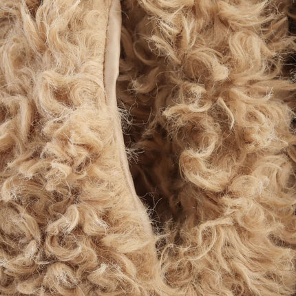 Kragenpelz-Einteiler-Mantel – Normale Passform