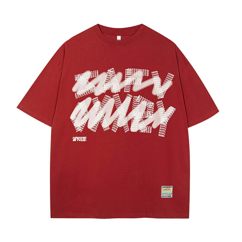 White short sleeve t-shirt oversize letters with Grozavu logo