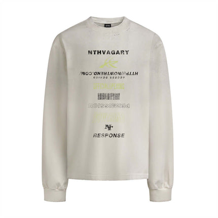 Apricot graphic long sleeve tee with Grozavu logo