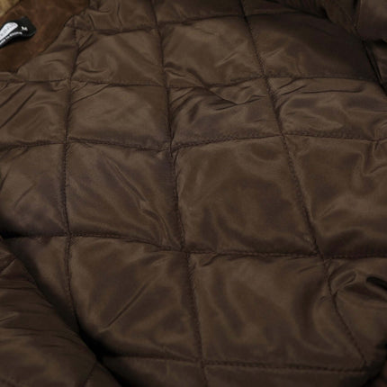 Warm Cotton Jacket with Fur Collar – Loose Fit, showing quilted interior and luxurious fabric design.