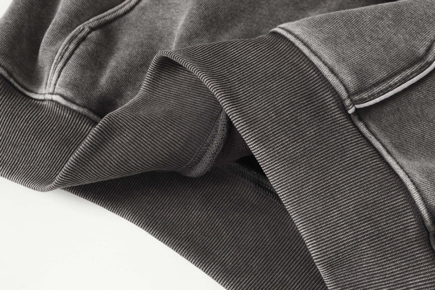 Hoodie à patchwork en toile usée rétro