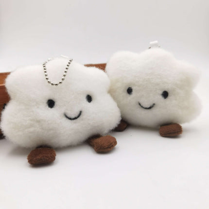 Smiley Cloud Plush Keychain
