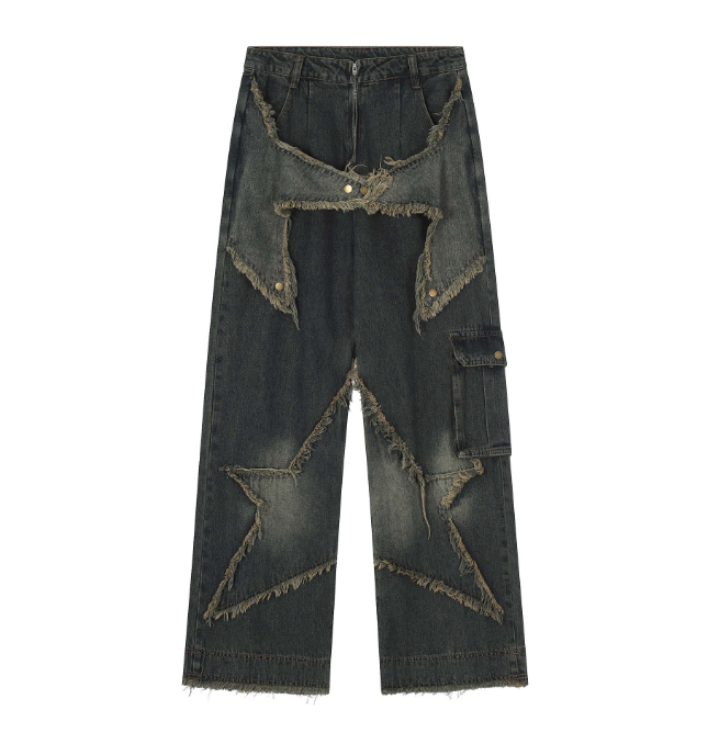 Grozavu Star Embroidery Jeans: Men's Trend at €63.16