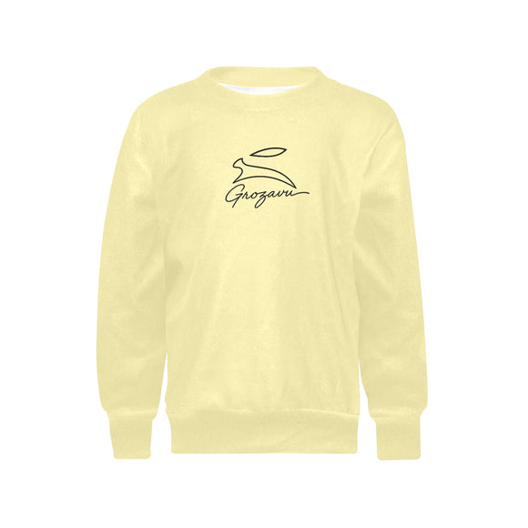 Maglione di cotone per ragazze – Grozavu Bunny Giallo