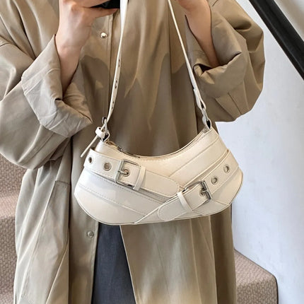 PU Leather Buckle Shoulder Bag