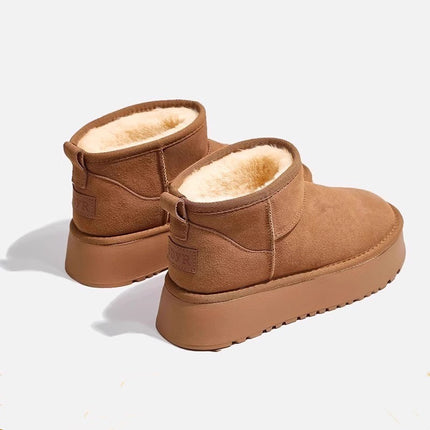 Thick Velvet Waterproof Sponge Cake Short Tube Cotton Shoes