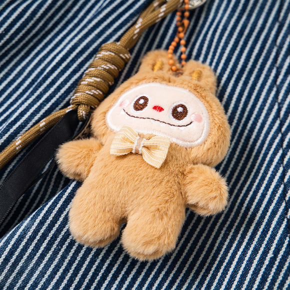 Retro Fun Cartoon Embroidery Washed Stripe Denim Pants Unisex Loose Casual Straight Street Long Trousers