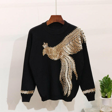 Grozavu Sequins Phoenix Sweater & Pants Set at €99.00