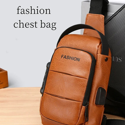 Men's Backpack Usb Charging Shoulder Chest Bag