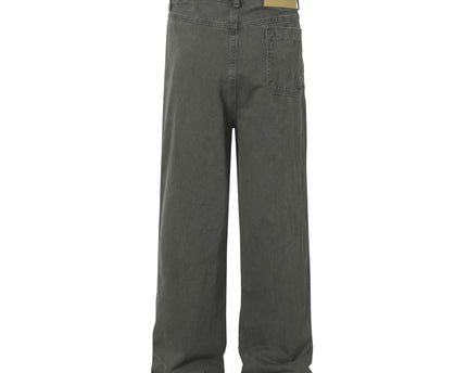 High Street  Washed Distressed Patch Pocket Decorated Denim Pants