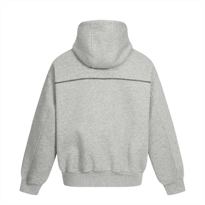 Gray necked hooded jacket with Grozavu logo