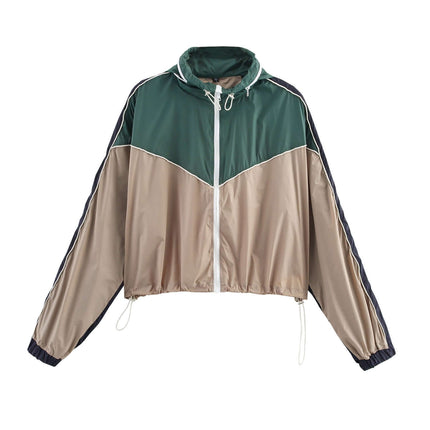 Color Block Jacket and Long Pants Set