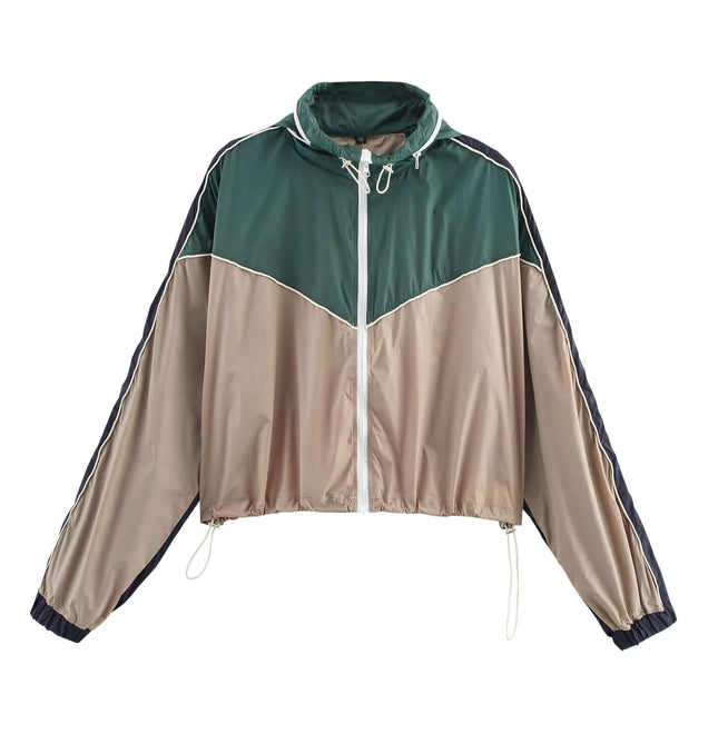 Farbblockjacke & Lange Hosen Set – Straßenpassform