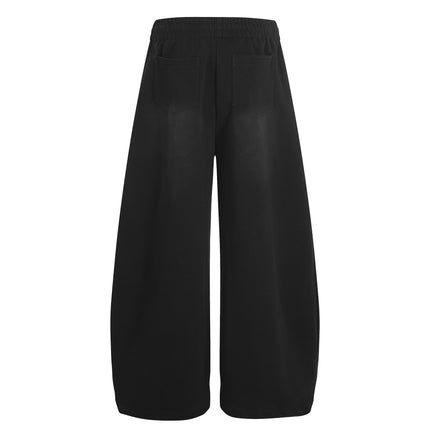 Retro Stylish Letter Print Deconstructed Loose Wide-Leg Men's Knife Pants