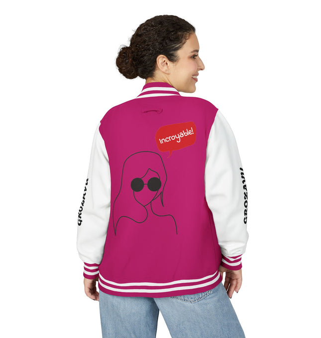 Unisex Heavyweight Letterman Jacket - Stylish & Chic with 'Incroyable!' Design